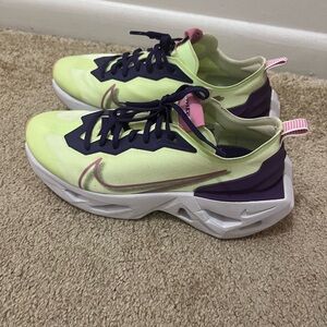 Nike Neon Green and Purple Athletic Shoes